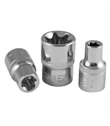 Douille 1/2" torx E16 court chrome Jbm